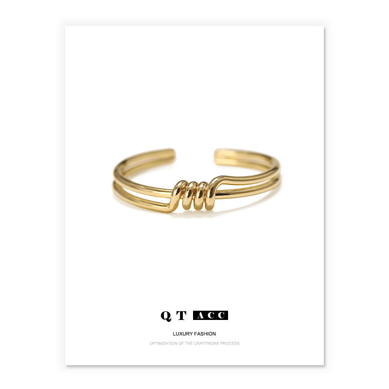 ALODIA WOVEN BRACELET IN BRASS WITH 18K GOLD FINISH