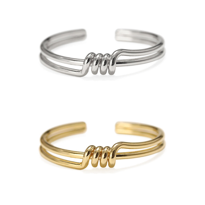 ALODIA WOVEN BRACELET IN BRASS WITH 18K GOLD FINISH
