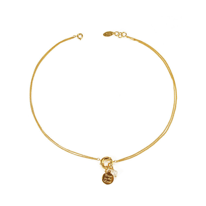 ALODIA NECKLACE IN BRASS WITH 18K GOLD FINISH AND BAROQUE PEARLS
