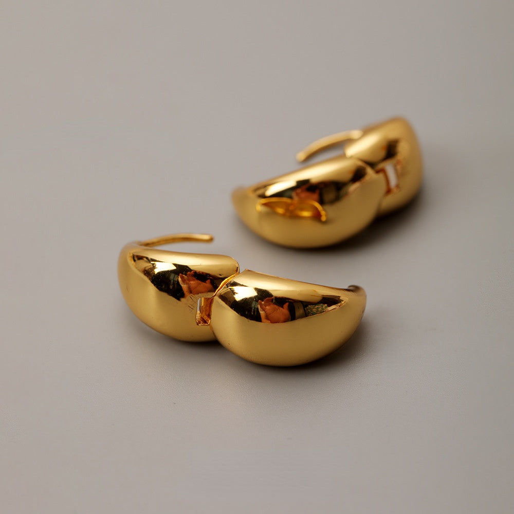 ALODIA ELEGANT EARRING IN BRASS WITH 18K GOLD FINISH