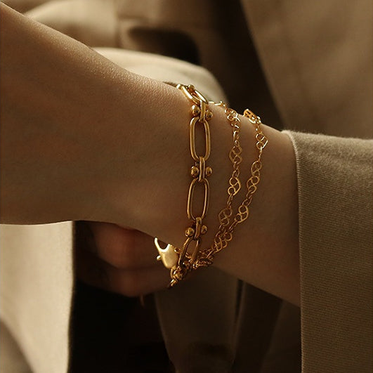 ALODIA BRACELET IN BRASS WITH 18K GOLD FINISH