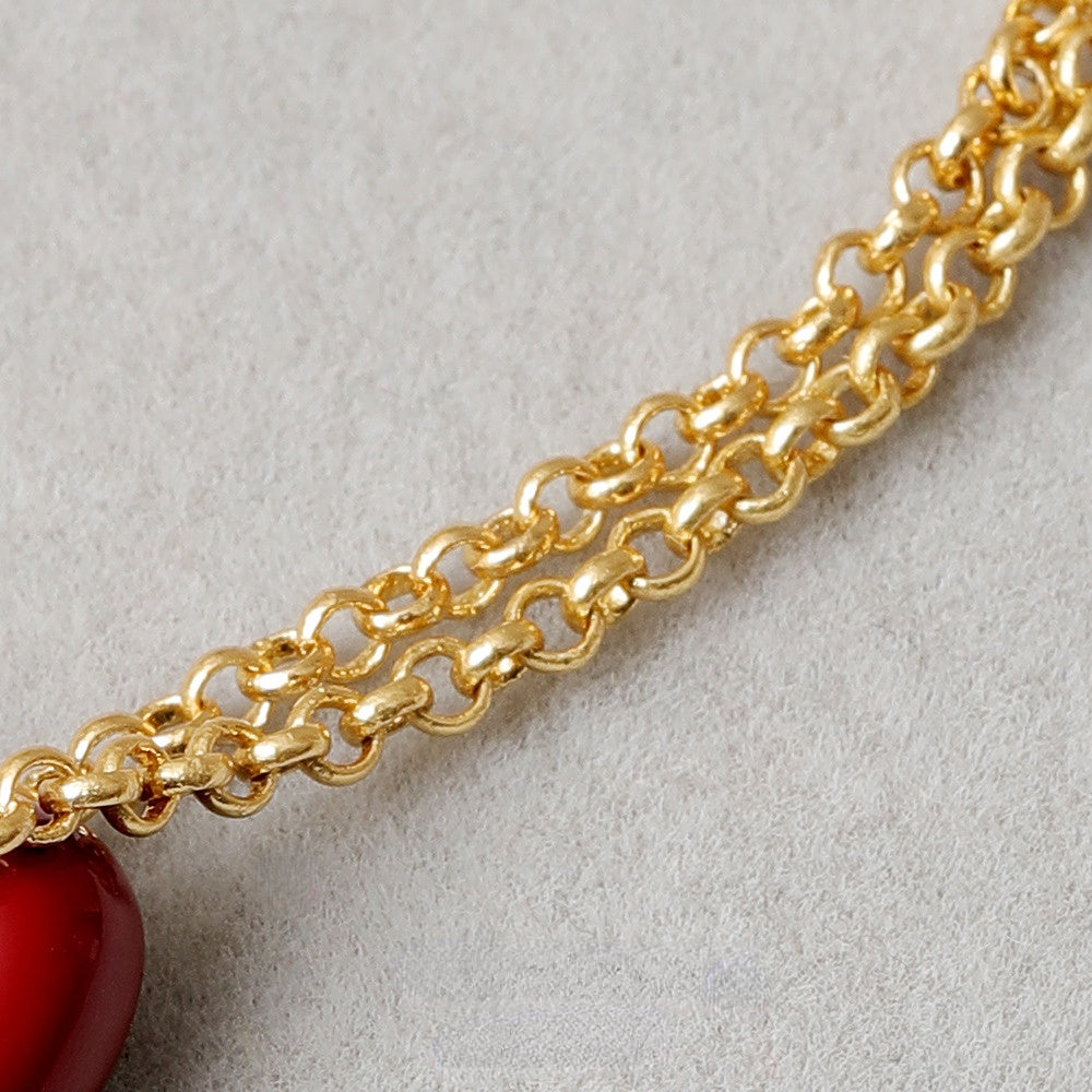 ALODIA BRACELET IN BRASS WITH 18K GOLD FINISH AND ENAMEL