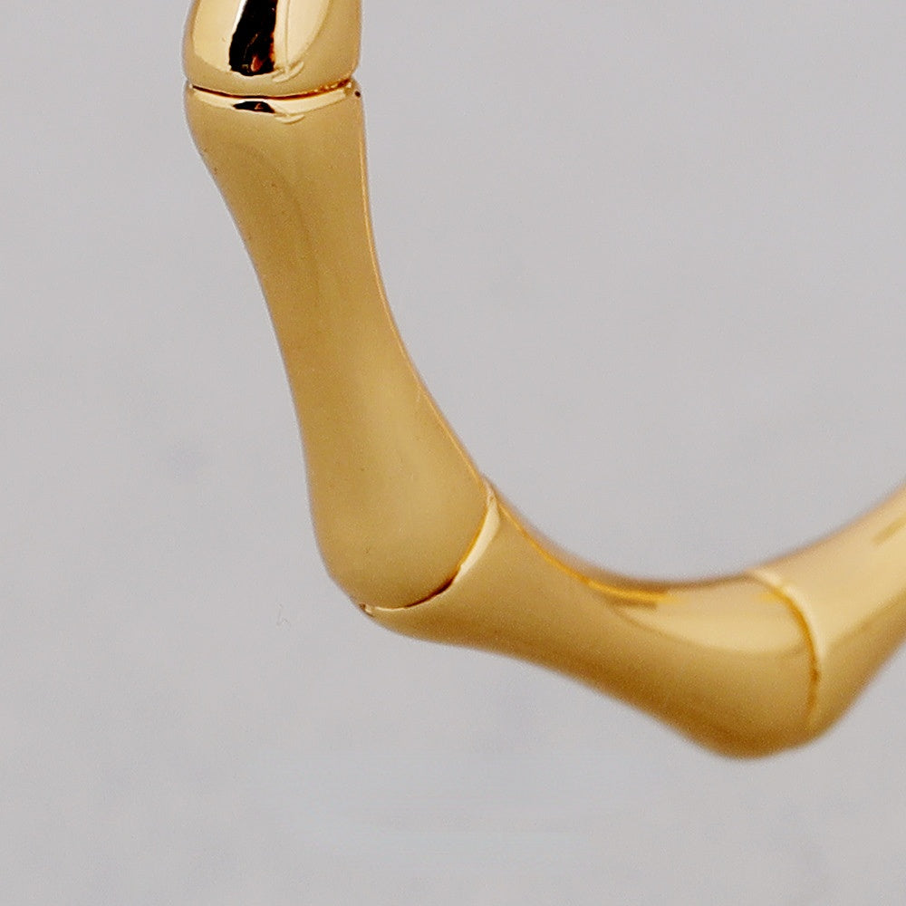 ALODIA BAMBOO RING IN BRASS WITH 18K GOLD FINISH
