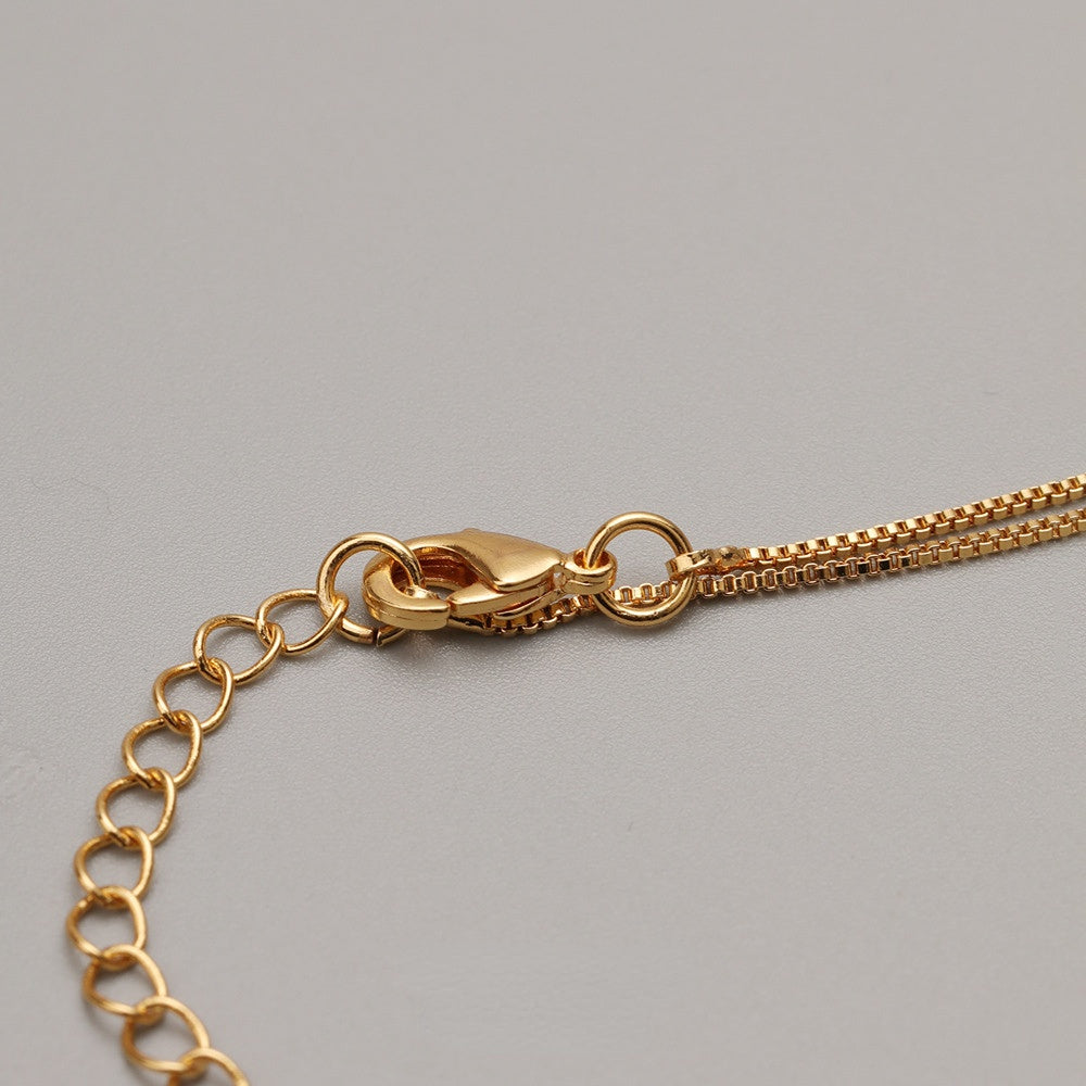 ALODIA MIRROR NECKLACE IN BRASS WITH 18K GOLD FINISH