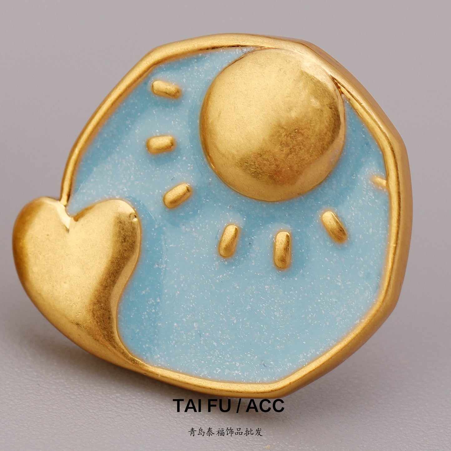 ALODIA EARRING IN BRASS WITH 18K GOLD FINISH AND ENAMEL