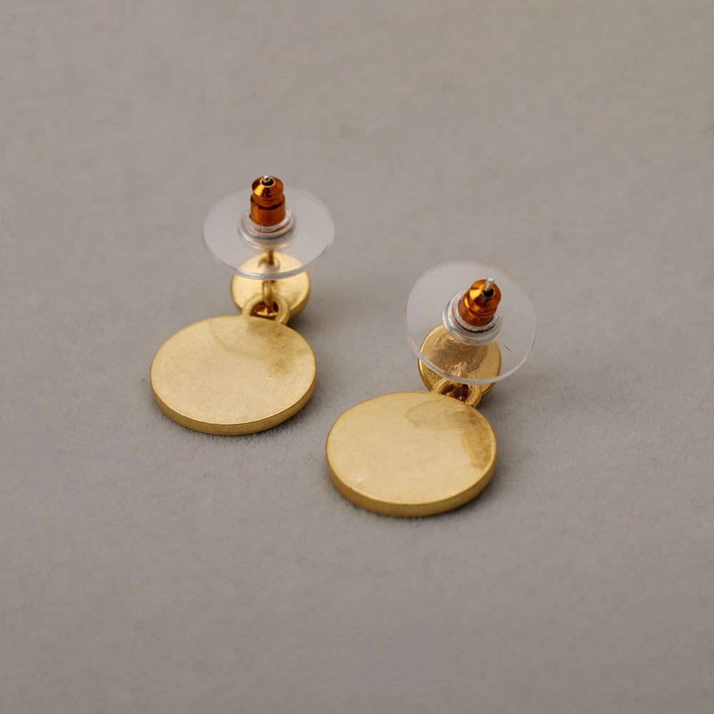 ALODIA DAISY EARRING IN BRASS WITH 18K GOLD FINISH ENAMEL