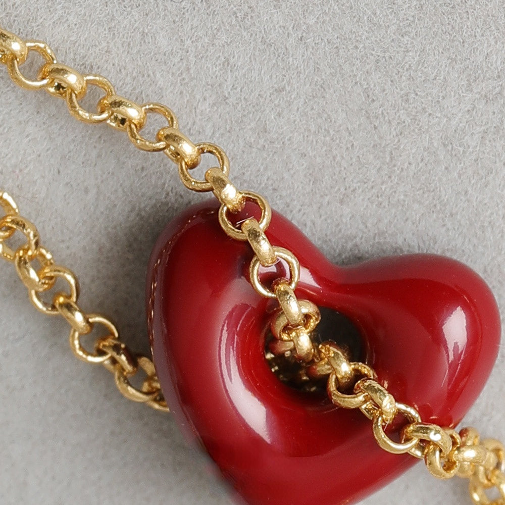 ALODIA BRACELET IN BRASS WITH 18K GOLD FINISH AND ENAMEL