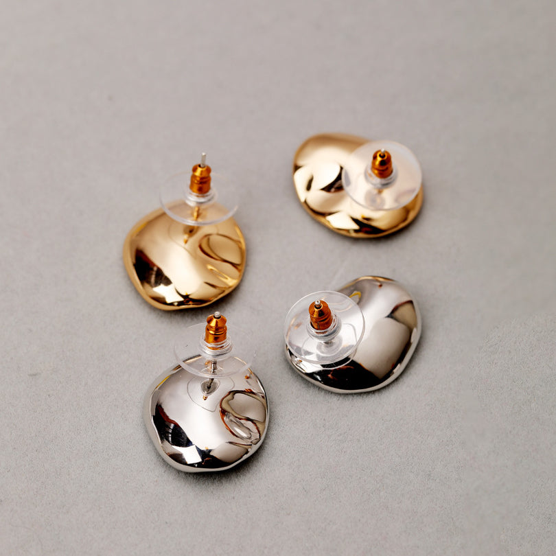 ALODIA MIRROR EARRING IN BRASS WITH 18K GOLD FINISH