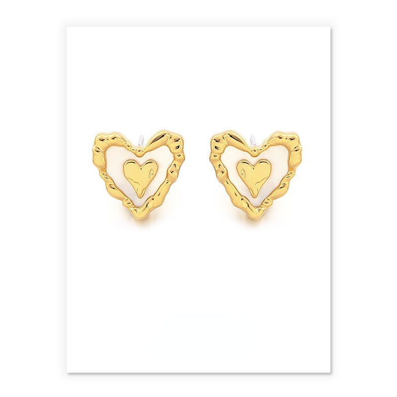 ALODIA EARRING ELEGANT IN BRASS WITH 18K GOLD FINISH AND MOTHER-OF-PEARL