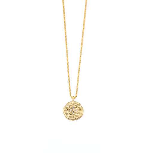 ALODIA COINS POLARIS STACKED NECKLACE IN BRASS WITH 18K GOLD FINISH STACKED