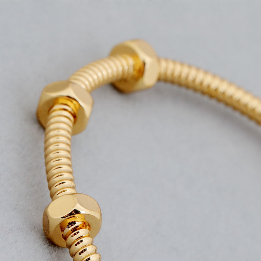 ALODIA  BRACELET IN BRASS WITH 18K GOLD FINISH ADJUSTABLE