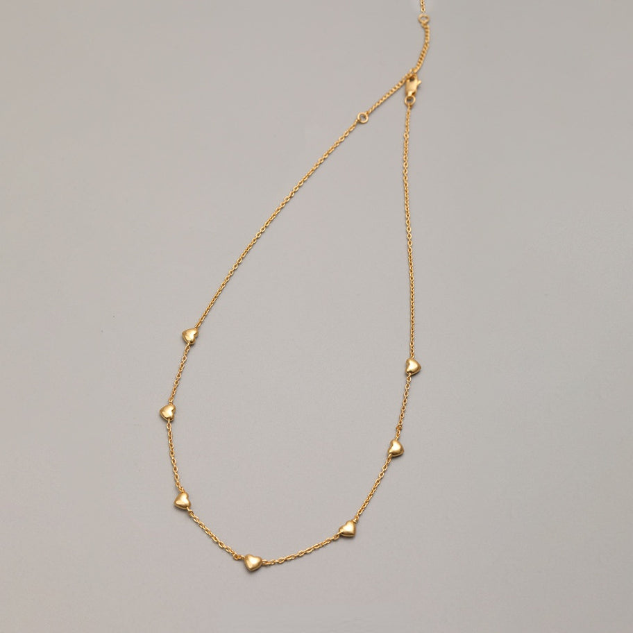 ALODIA  LOVE NECKLACE IN BRASS WITH 18K GOLD FINISH