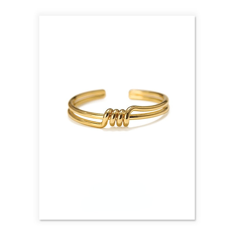 ALODIA  WOVEN BRACELET IN BRASS WITH 18K GOLD FINISH 