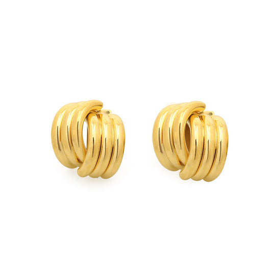 ALODIA SCULPTURE  EARRING IN BRASS WITH 18K GOLD FINISH 