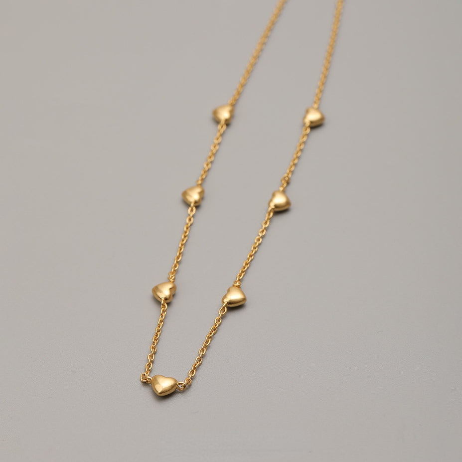 ALODIA  LOVE NECKLACE IN BRASS WITH 18K GOLD FINISH