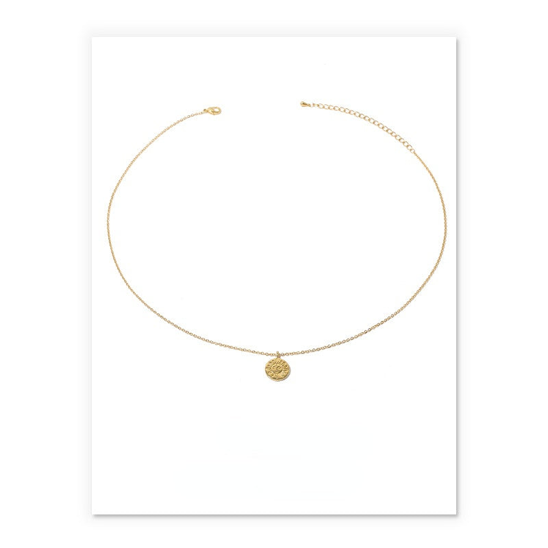 ALODIA  STACKED NECKLACE IN BRASS WITH 18K GOLD FINISH  STACKED