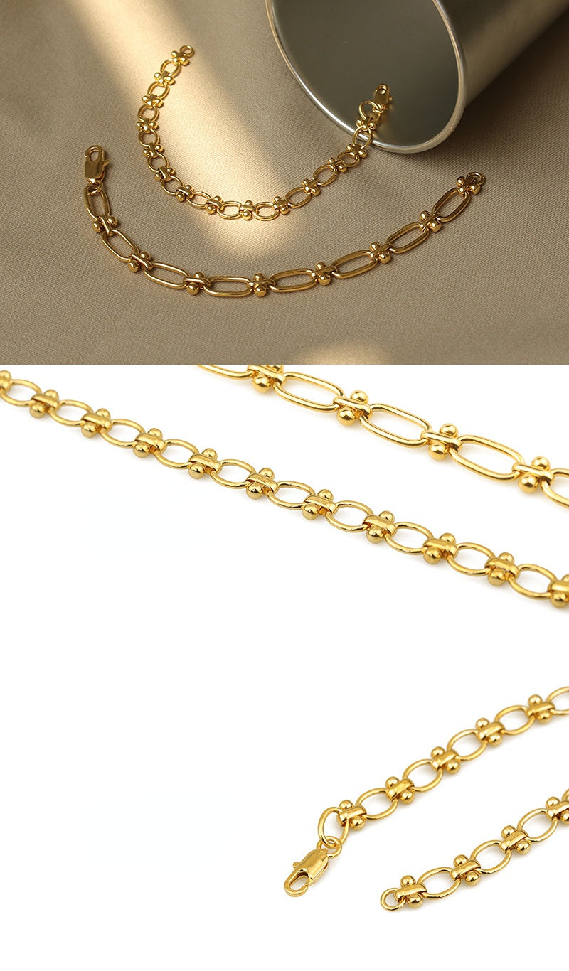 ALODIA  BRACELET IN BRASS WITH 18K GOLD FINISH 