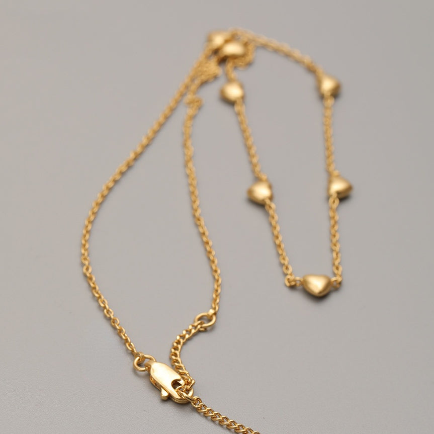 ALODIA  LOVE NECKLACE IN BRASS WITH 18K GOLD FINISH