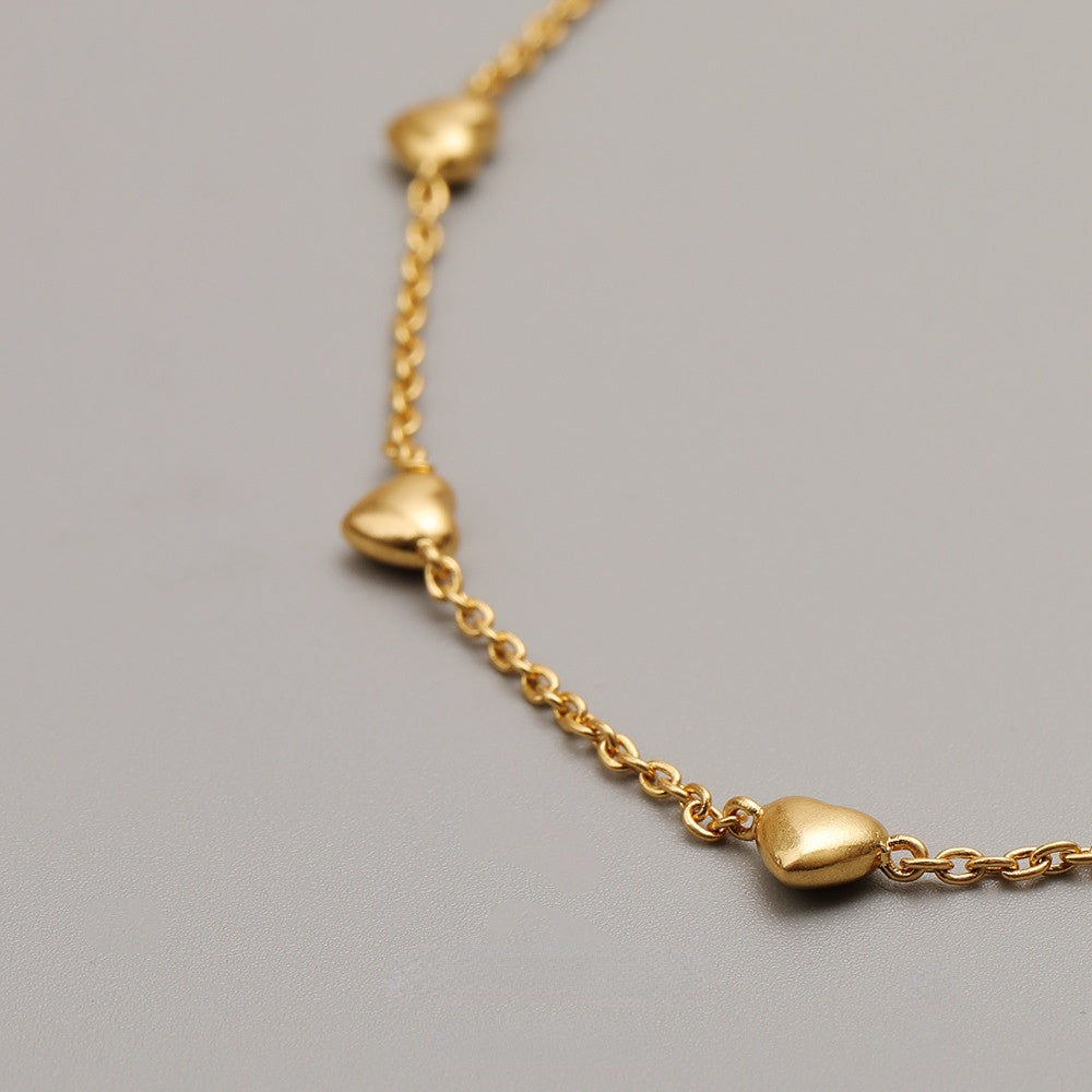 ALODIA  LOVE NECKLACE IN BRASS WITH 18K GOLD FINISH