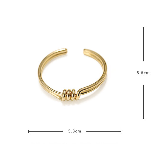 ALODIA  WOVEN BRACELET IN BRASS WITH 18K GOLD FINISH 