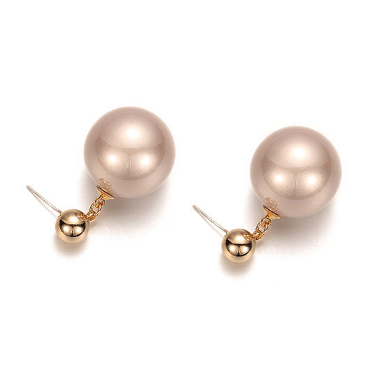 EARRING IN BRASS WITH 18K GOLD FINISH AND GLASS PEARLS