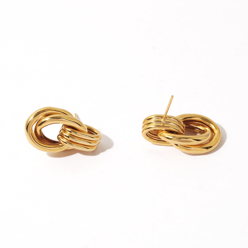 ALODIA SCULPTURE ELEGANT EARRING IN BRASS WITH 18K GOLD FINISH