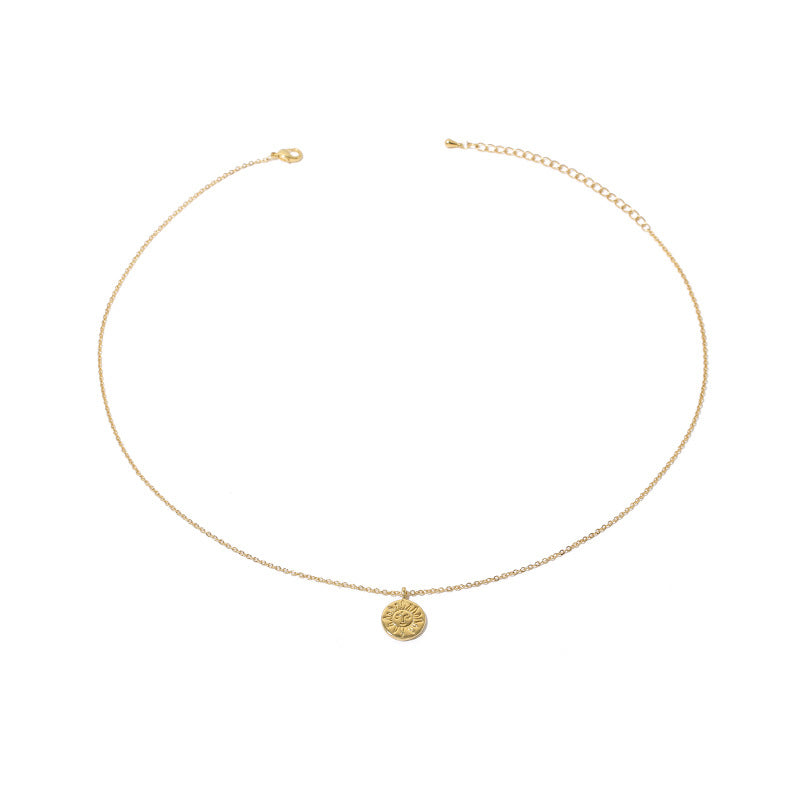 ALODIA  STACKED NECKLACE IN BRASS WITH 18K GOLD FINISH  STACKED