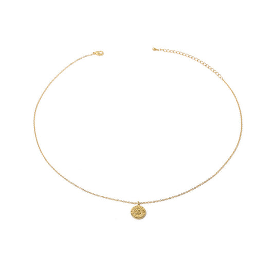 ALODIA  STACKED NECKLACE IN BRASS WITH 18K GOLD FINISH  STACKED