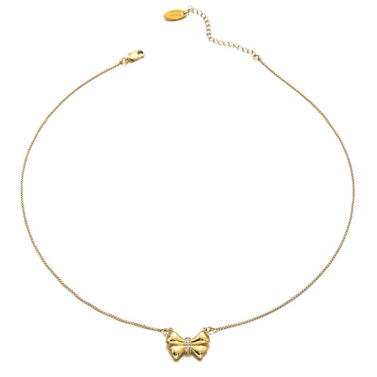 ALODIA NECKLACE IN BRASS WITH 18K GOLD FINISH AND ZIRCON