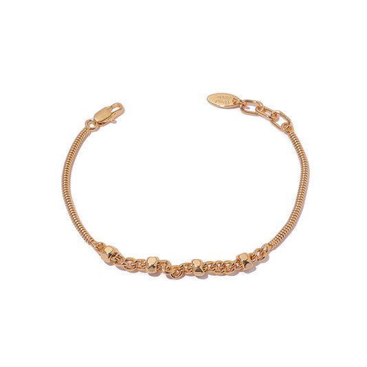 ALODIA  BRACELET IN BRASS WITH 18K GOLD FINISH 