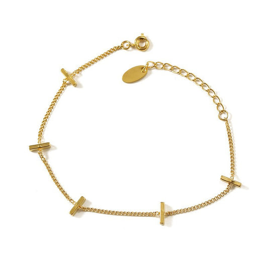 ALODIA  BRACELET IN BRASS WITH 18K GOLD FINISH 