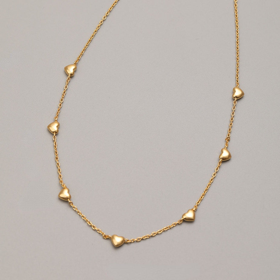 ALODIA  LOVE NECKLACE IN BRASS WITH 18K GOLD FINISH