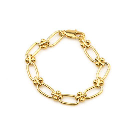 ALODIA  BRACELET IN BRASS WITH 18K GOLD FINISH 