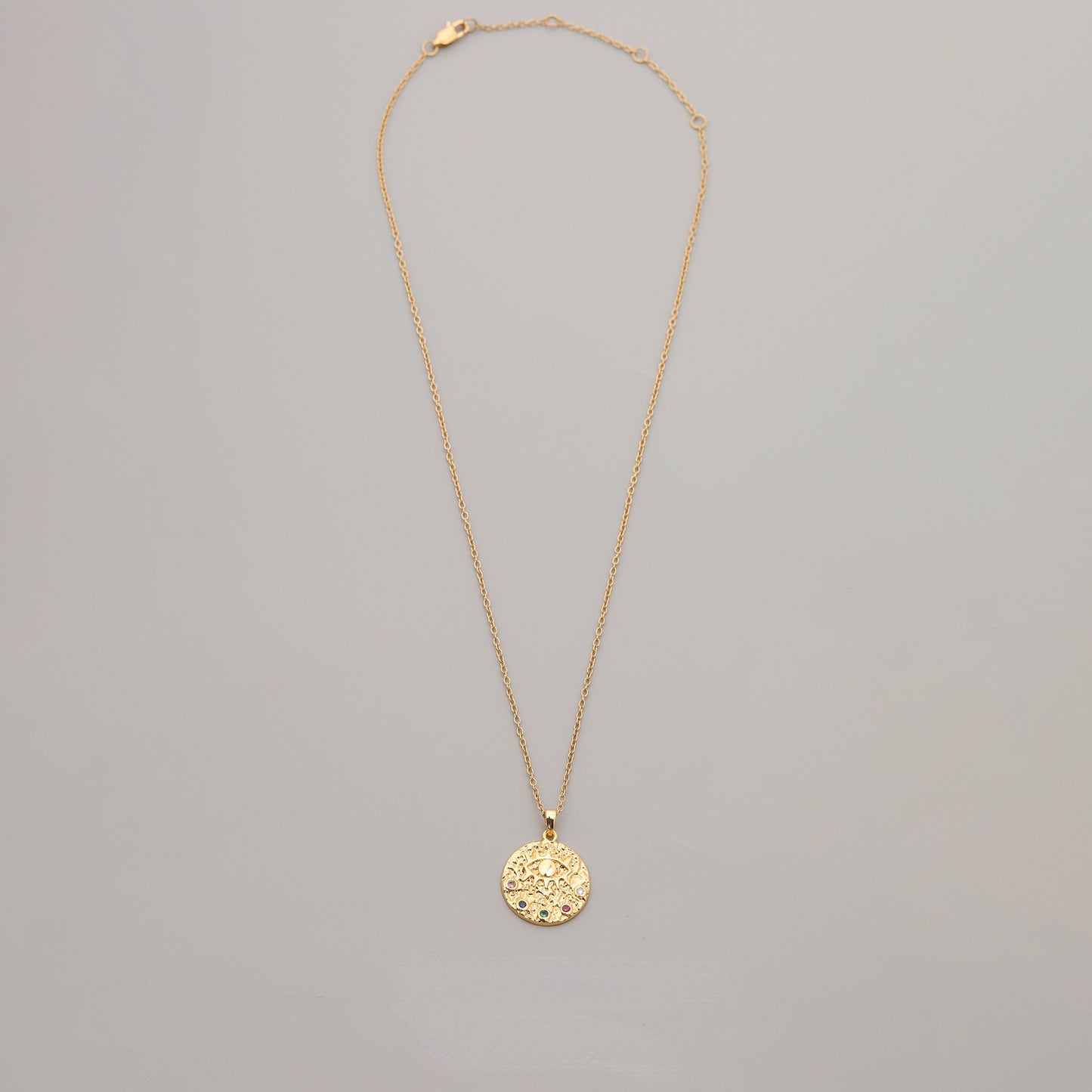 ALODIA  NECKLACE IN BRASS WITH 18K GOLD FINISH AND ZIRCON