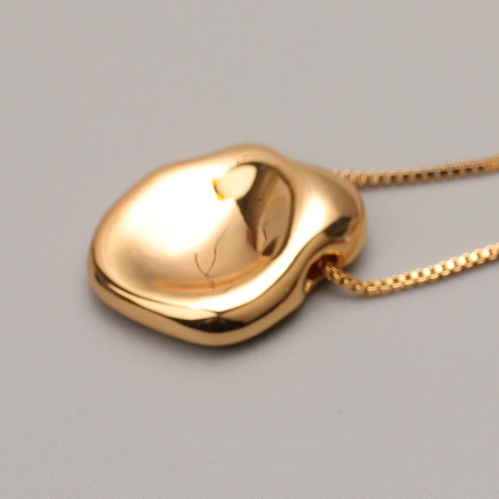 ALODIA  MIRROR NECKLACE IN BRASS WITH 18K GOLD FINISH 