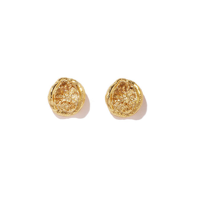 ALODIA  LAVA EARRING IN BRASS WITH 18K GOLD FINISH 