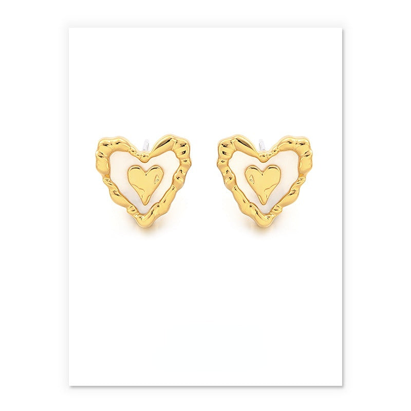 ALODIA  EARRING ELEGANT IN BRASS WITH 18K GOLD FINISH AND MOTHER-OF-PEARL