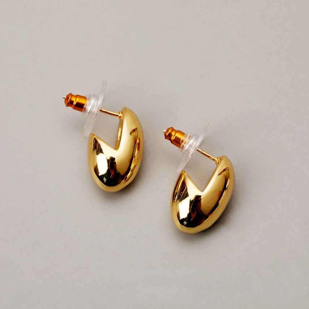 ALODIA  WATER DROPS EARRING IN BRASS WITH 18K GOLD FINISH ELEGANT