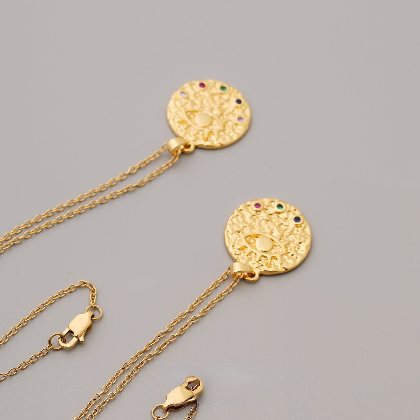 ALODIA  NECKLACE IN BRASS WITH 18K GOLD FINISH AND ZIRCON